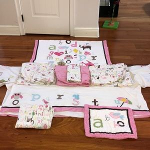 Pottery Barn ABC Crib & Toddler Sheets W/ Bedskirt